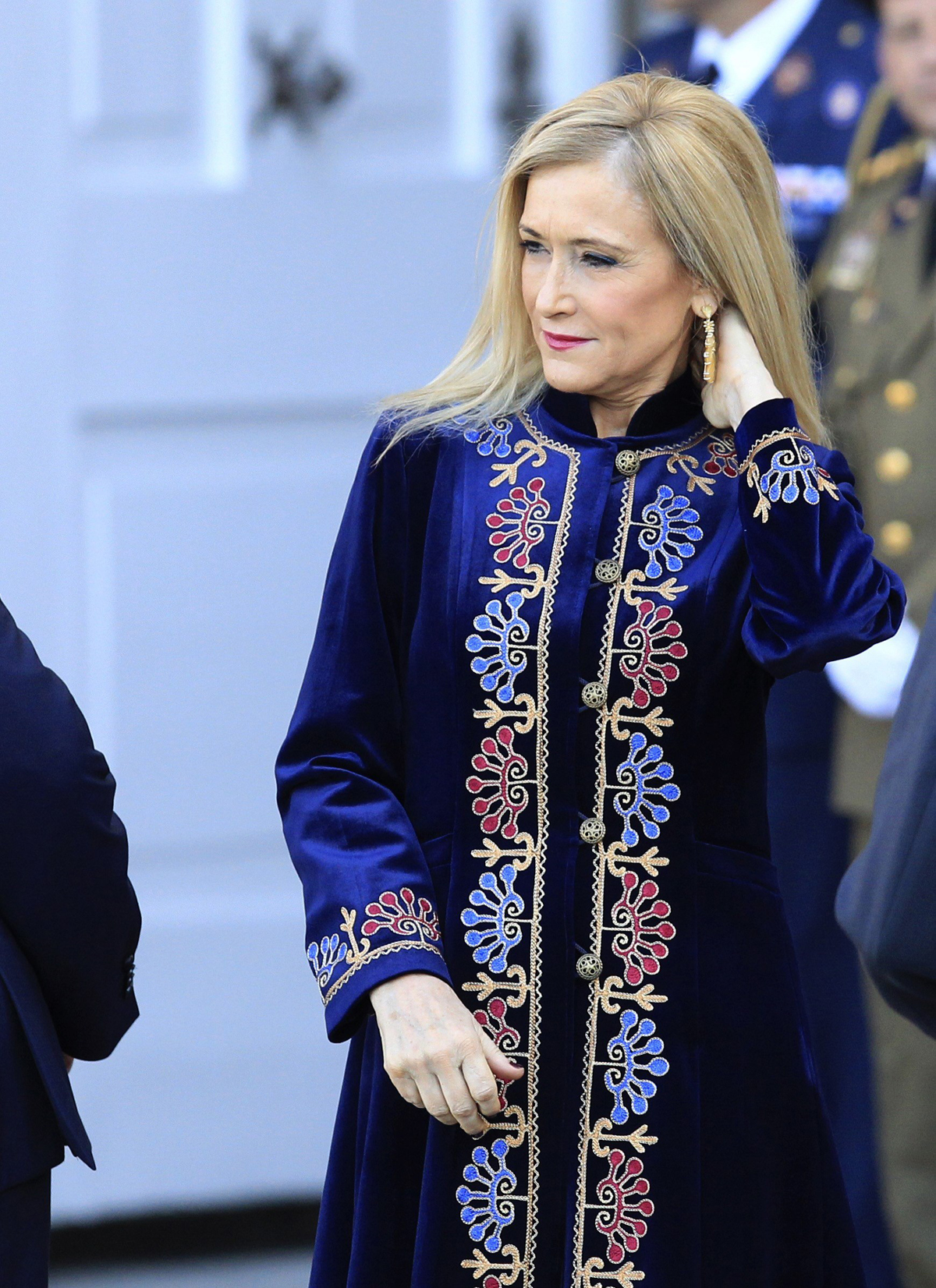 La presidenta de la Comunidad de Madrid Cristina Cifuentes, durante la recepción en el Palacio Real al presidente de Portugal, Marcelo Rebelo de Sousa 