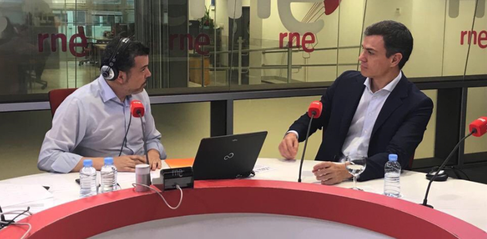 El secretario general del PSOE, Pedro Sánchez, en RNE