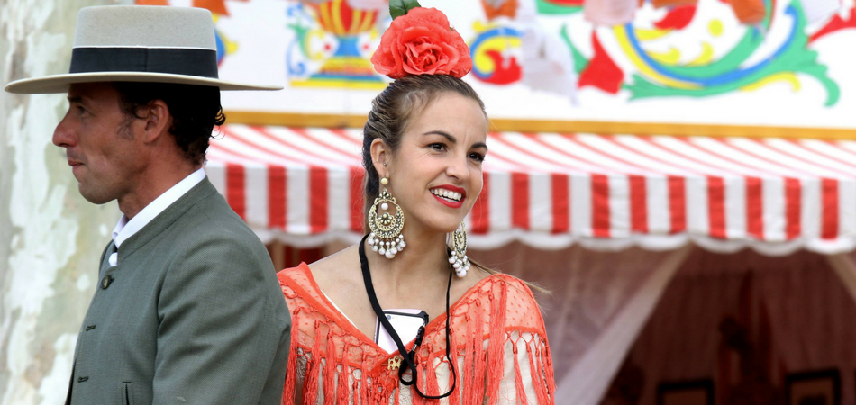 Flamenca en la feria de Sevilla