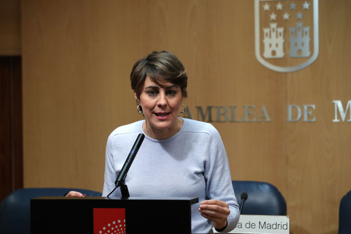 La portavoz del grupo parlamentario Podemos en la Asamblea de Madrid, Lorena Ruiz-Huerta