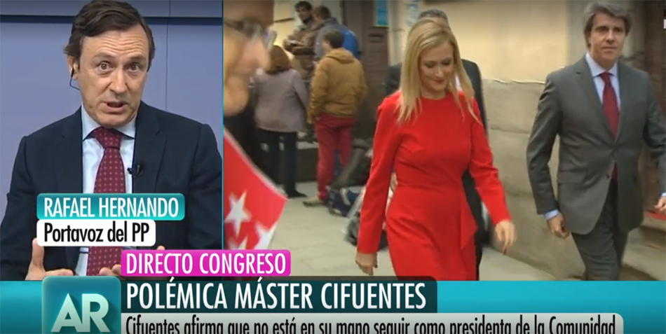 El portavoz del PP en el Congreso, Rafael Hernando, en El programa de Ana Rosa