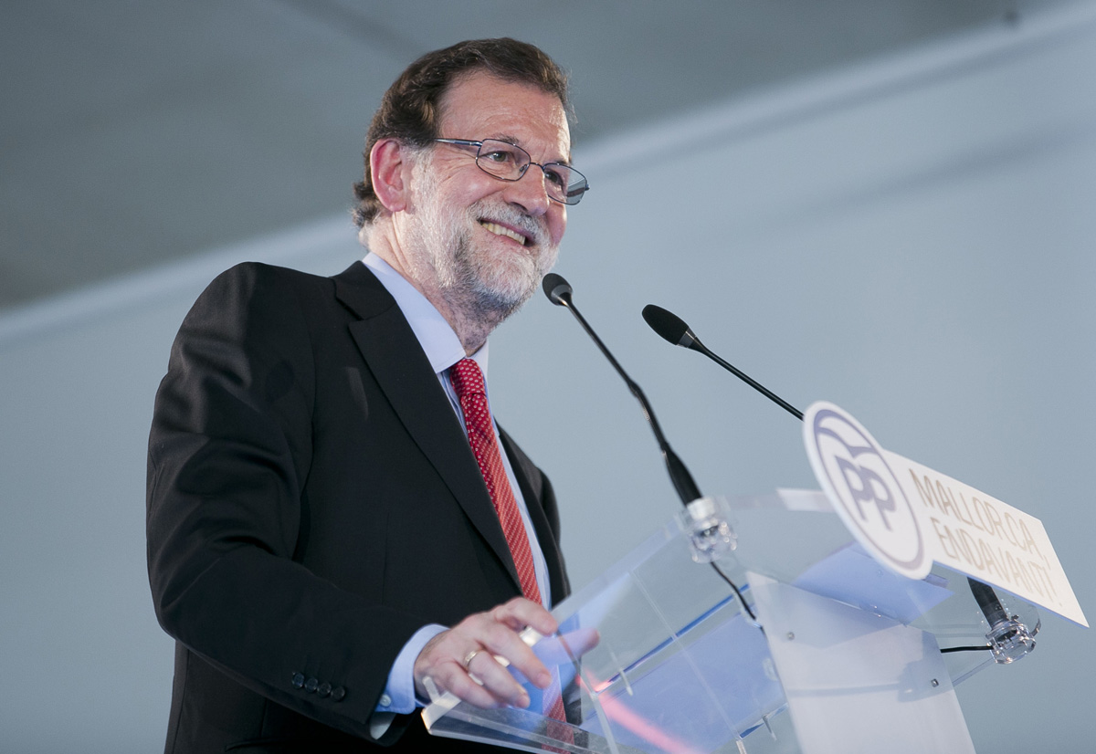Mariano Rajoy durante un mitin en Baleares 