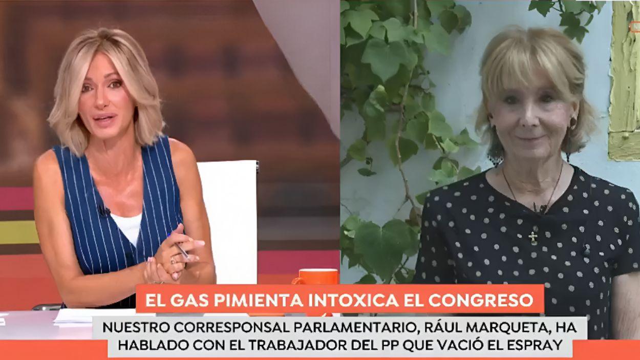 Susanna Griso y Esperanza Gracia en 'Espejo Público'. ATRESMEDIA.