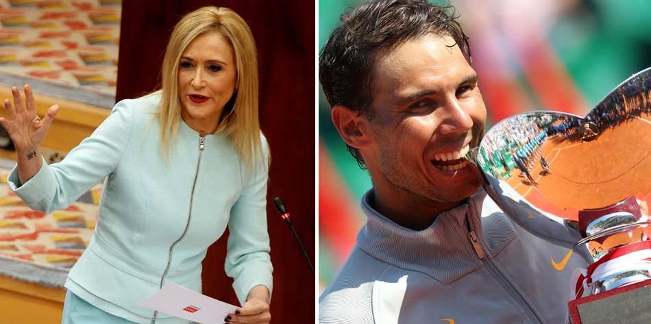 La presidenta madrileña, Cristina Cifuentes, y el tenista Rafael Nadal