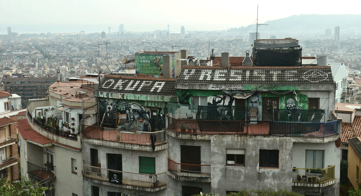 Un centro okupa en Barcelona.