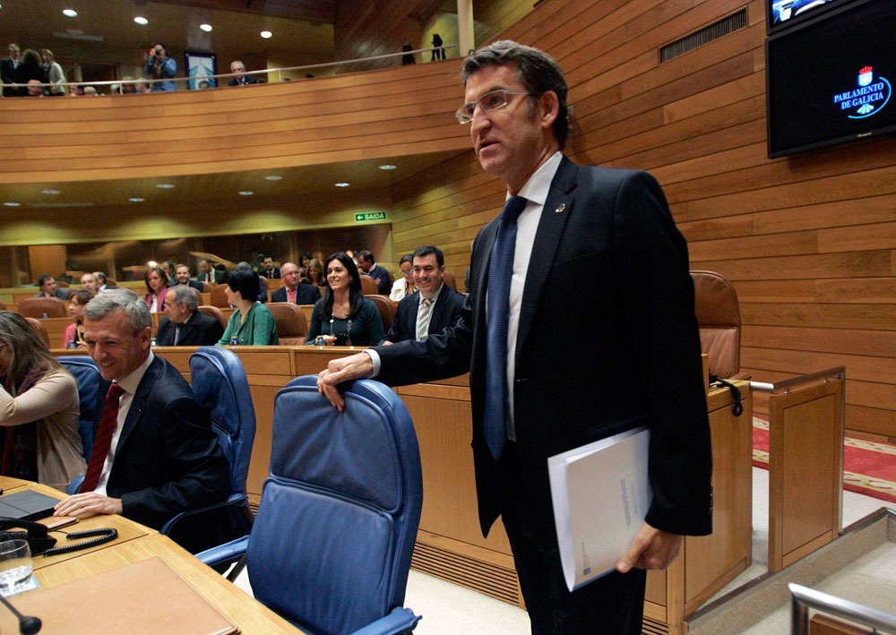 El presidente de la Xunta de Galicia Alberto Nuñez Feijóo, en la cámara regional