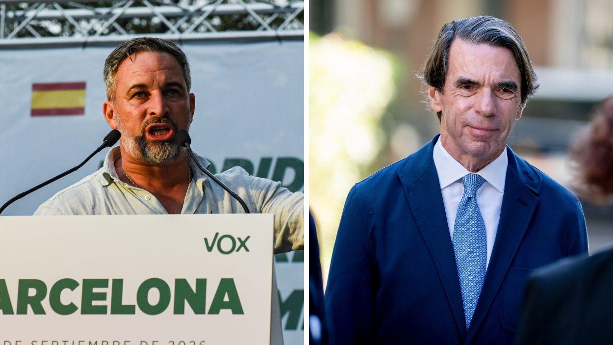 El líder de Vox, Santiago Abascal y el expresidente del Gobierno, José María Aznar. EP