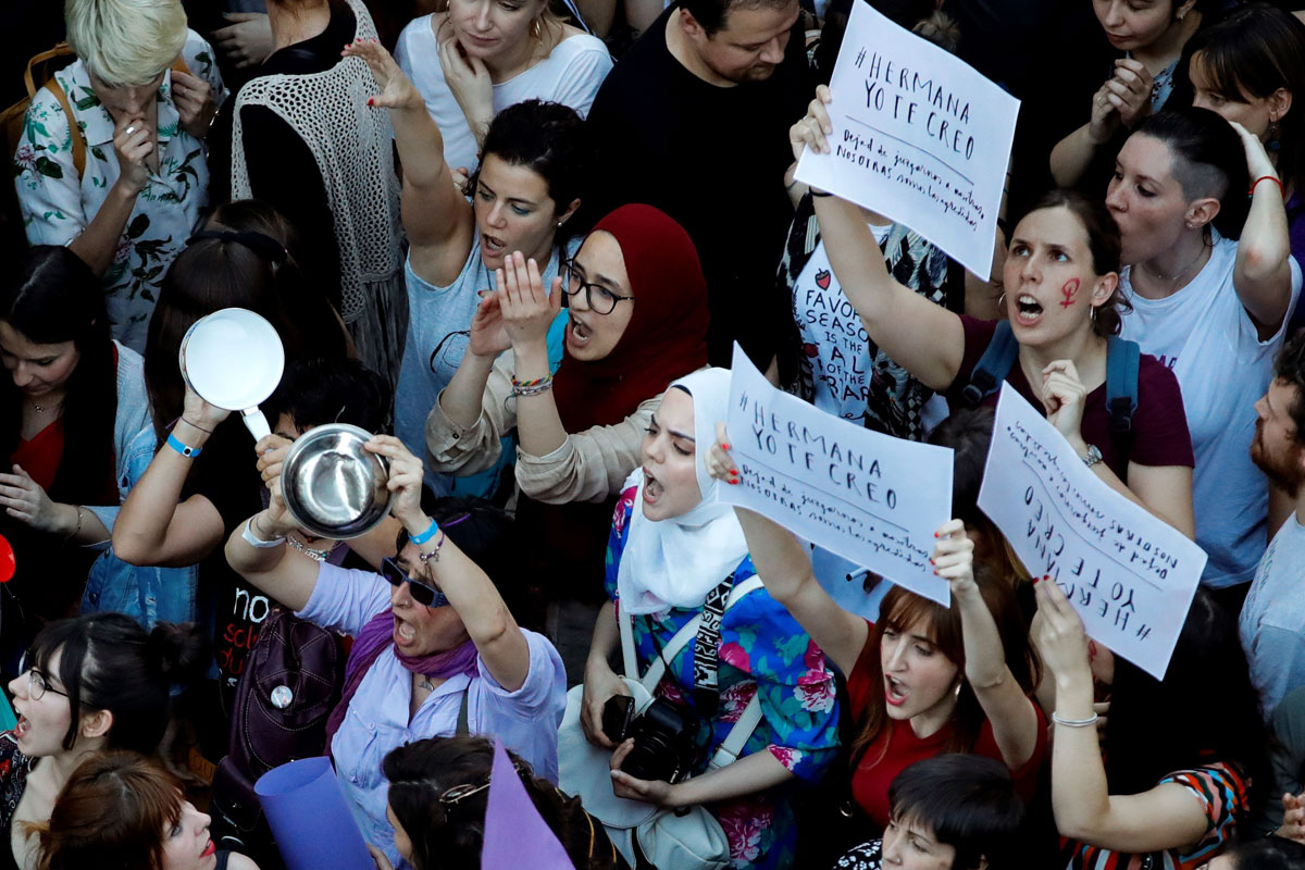 Concentración en Madrid contra la sentencia de 'La Manada'