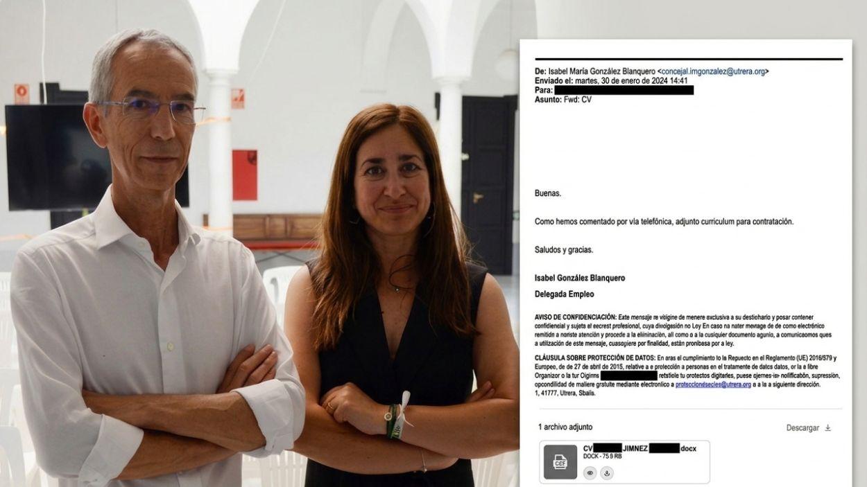 La delegada de Empleo de Utrera pidió la contratación de la sobrina del alcalde del PP en una empresa que prestaba servicios al Ayuntamiento de Utrera. Elaboración propia. 