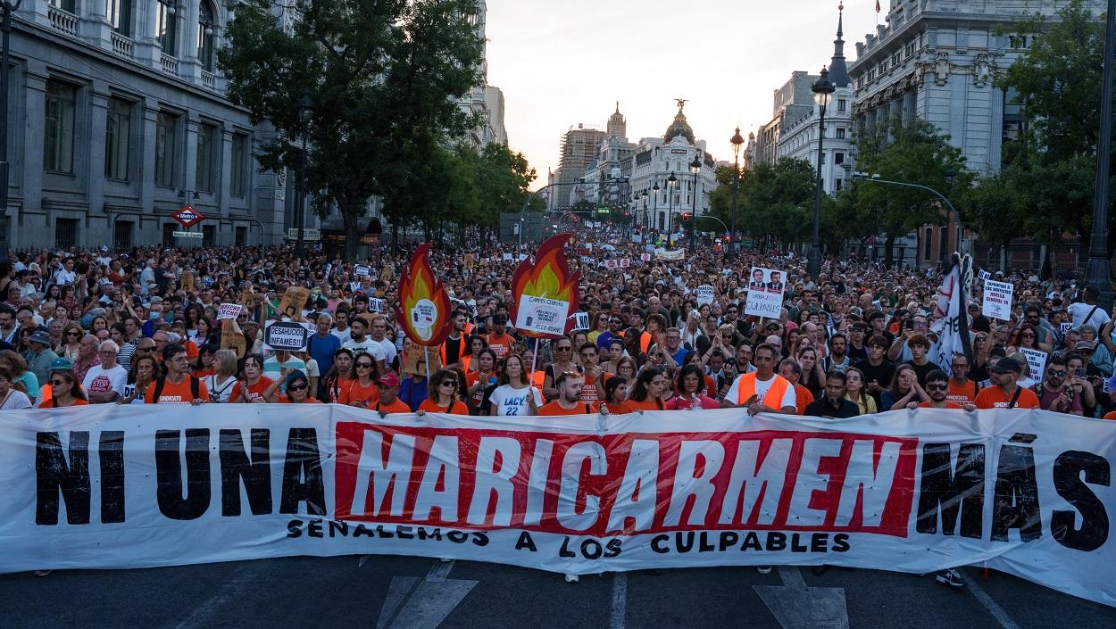 Manifestación contra el desahucio de Maricarmen Abascal en Madrid. EP