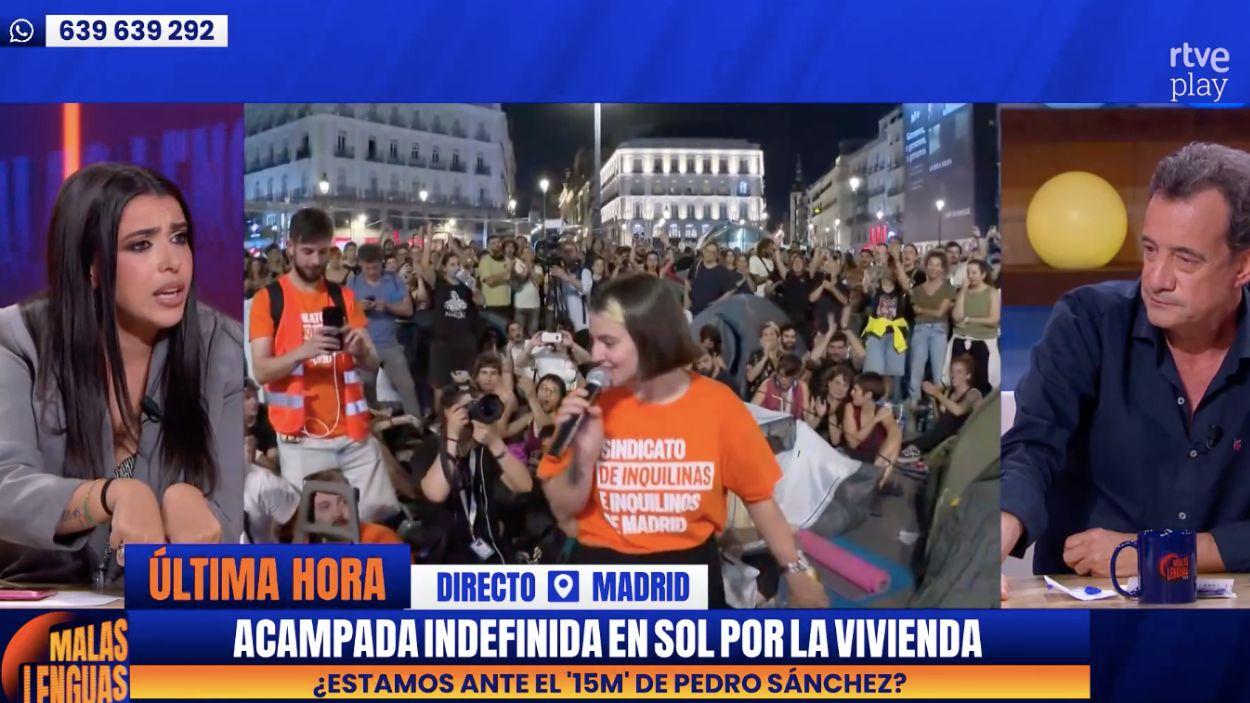 La colaboradora  Sarah Santaolalla. Malas Lenguas