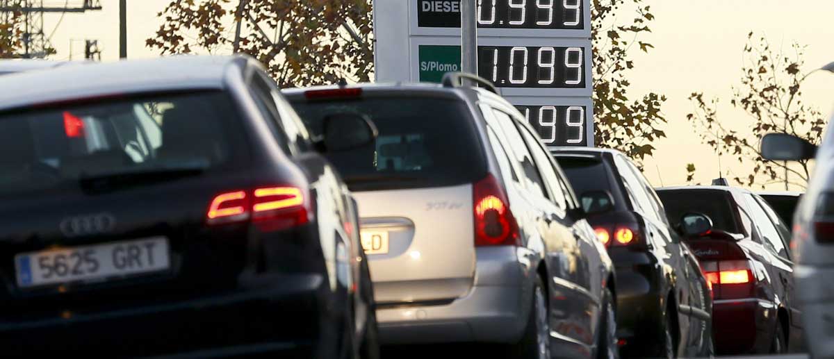 Fotografía de una gasolinera en el madrileño distrito de Carabanchel. 