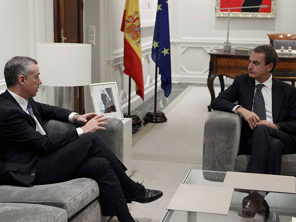 José Luis Rodríguez Zapatero e Iñigo Urkullu reunidos en La Moncloa