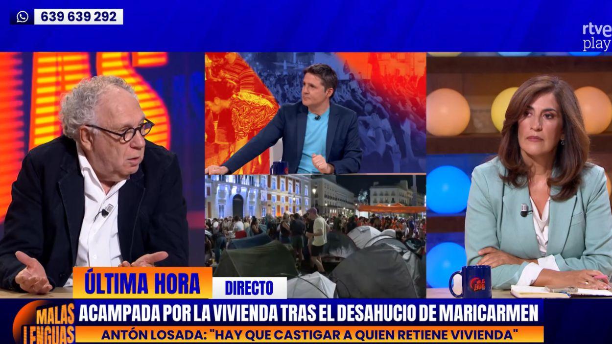 Ernesto Ekaizer en 'Malas Lenguas Noche'. RTVE. 
