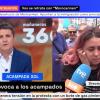 Manifestantes enseñando el bote de spray pimienta en 'Mañaneros 360'. RTVE. 