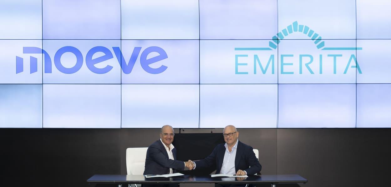 De izquierda a derecha: Carlos Barrasa, director de Commercial & Clean Energies de Moeve y Joaquín Merino, CEO de Emerita Resources. MOEVE / JUAN OLIVARES