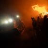 Imagen del incendio en el concello ourensano de Calvos de Randín que fue extinguido anoche (Foto: Europa Press).