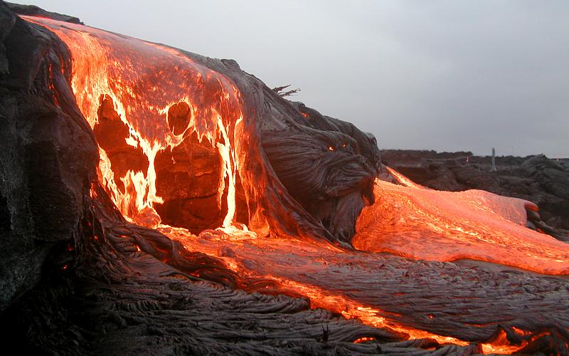 Río de lava del volcán Kilauea. Foto: USGS