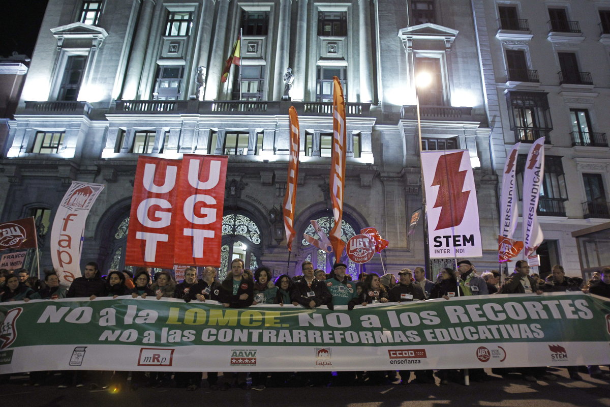 La Plataforma Estatal por la Escuela Pública ha convocado para hoy concentraciones y manifestaciones en casi toda España