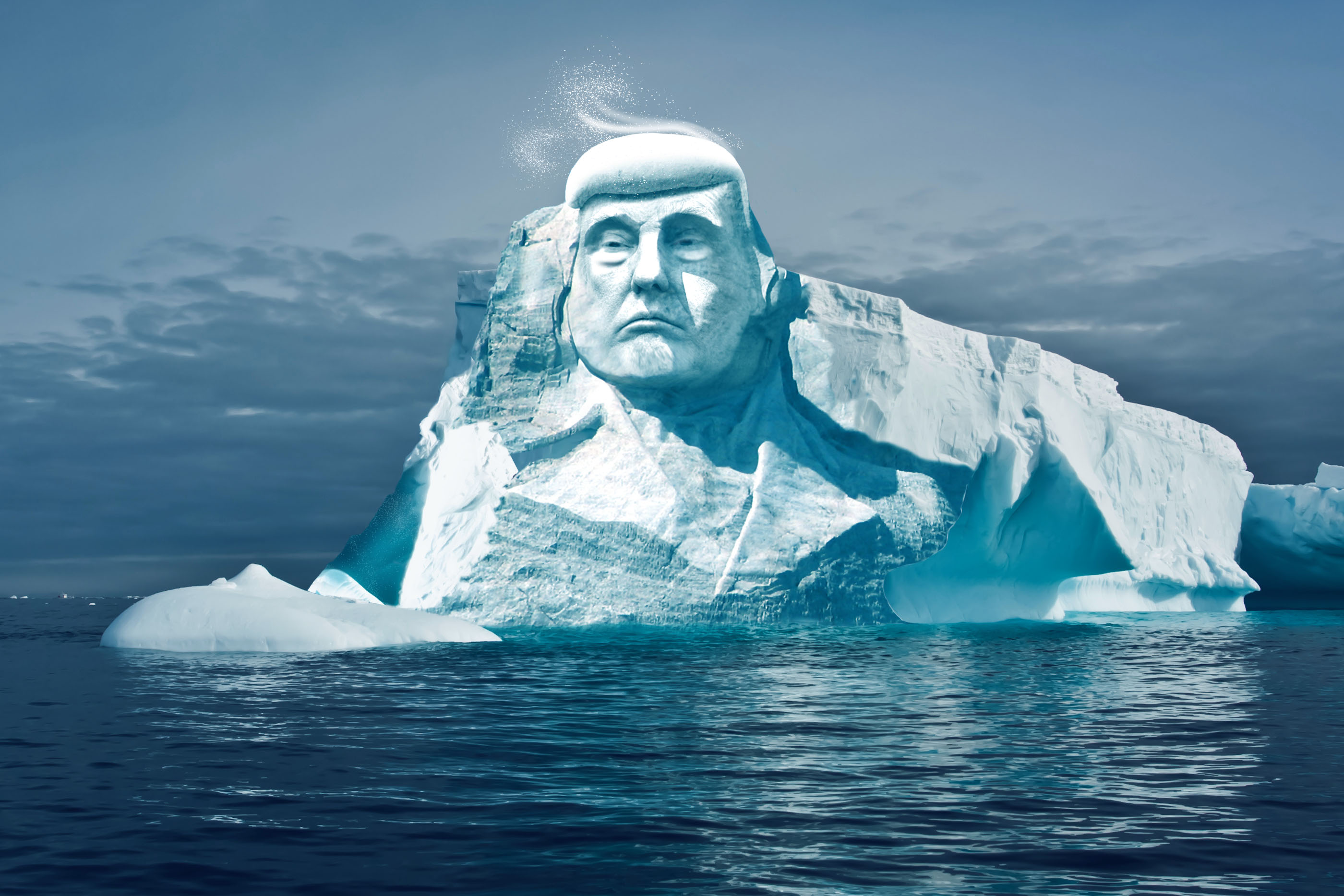 Recreación de la escultura de Trump en el Ártico. Image: The Proyect Trumpmore