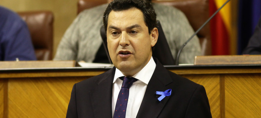 El líder del PP, Juanma Moreno, principal artífice del relato sobre el adelanto electoral.