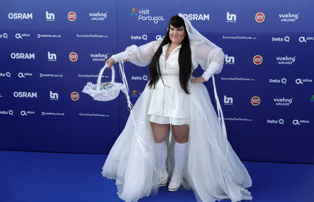 Netta Barzilai, candidata de Israel para el Eurovisión 2018 durante la ceremonia de apertura del festival en Lisboa