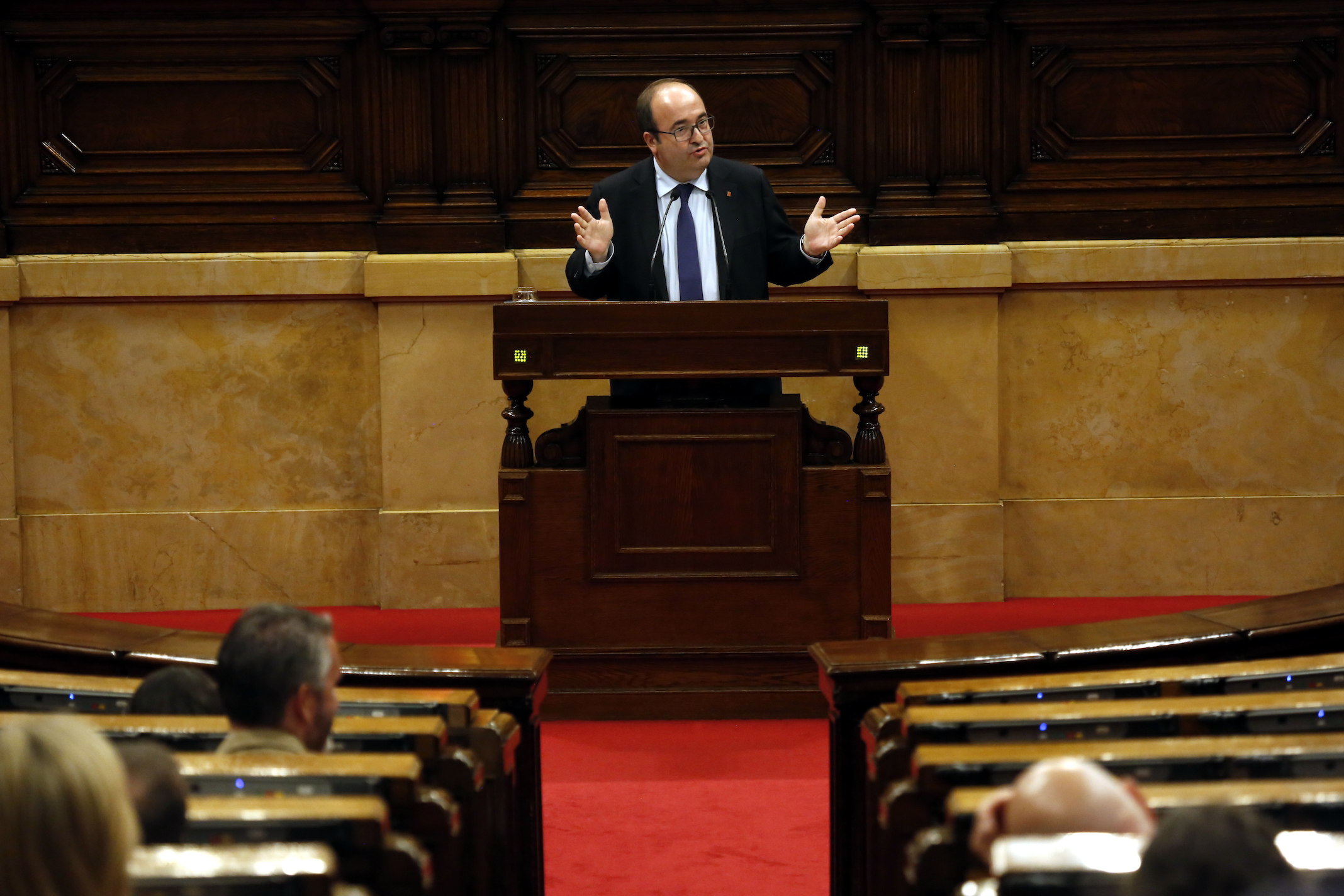 Miquel Iceta durante el debate de investidura de Quim Torra.
