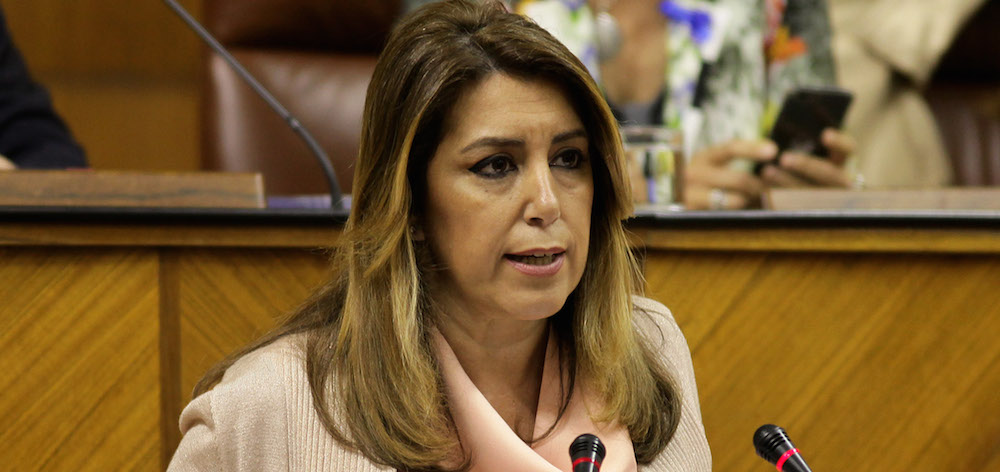 La presidenta andaluza Susana Díaz, en el Pleno del estado de la comunidad, el pasado miércoles.