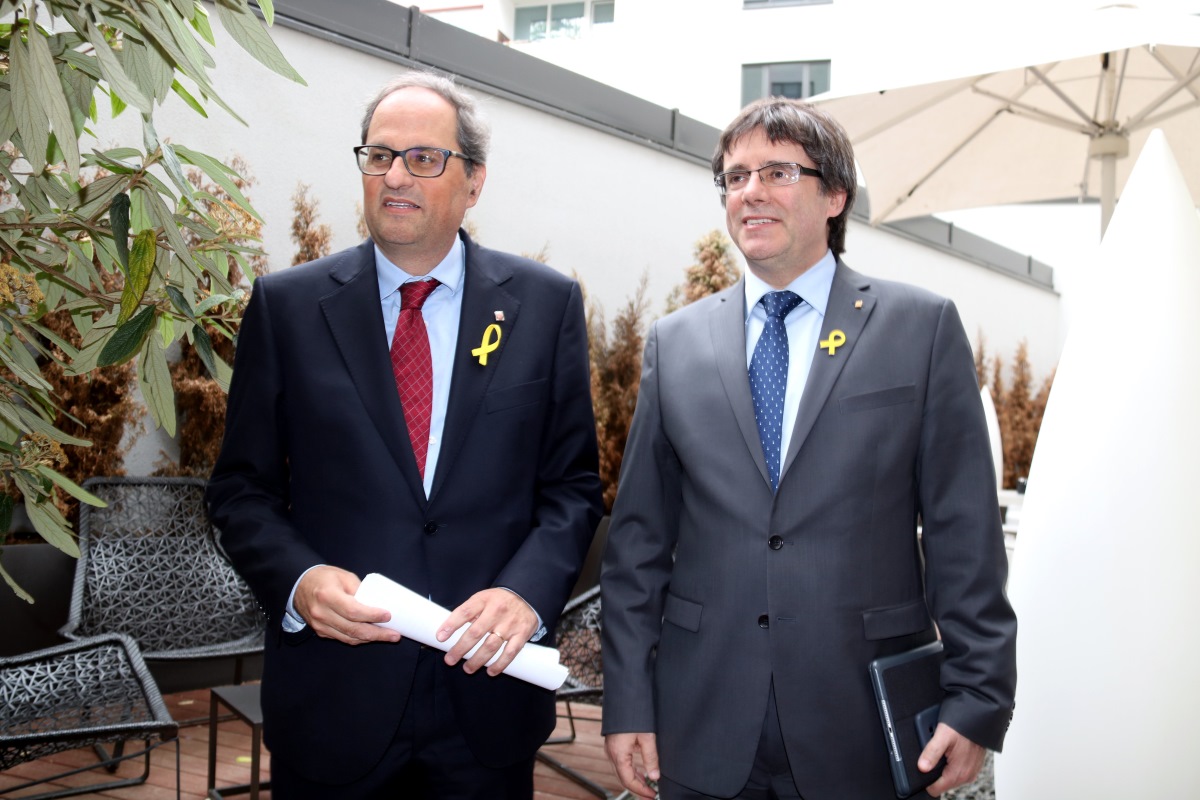 Quim Torra con Carles Puigdemont en Berlín.