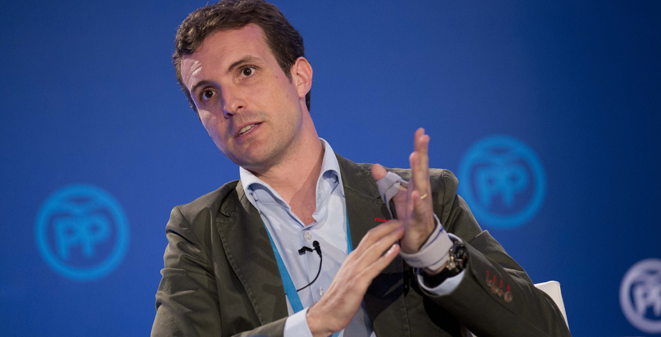 El candidato a la Presidencia del PP, Pablo Casado.