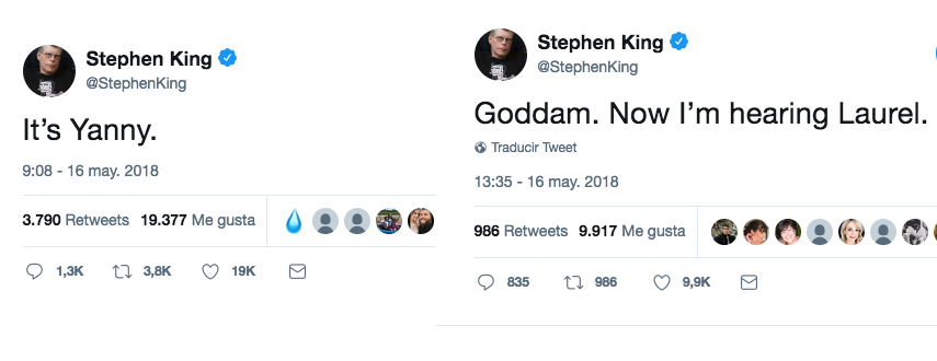 Tuits de Stephen King. Imagen: Twitter