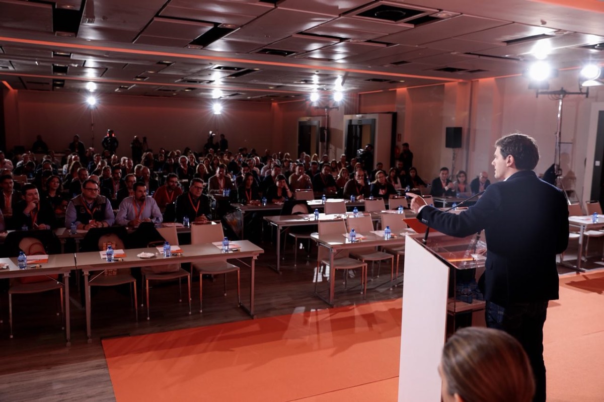 Albert Rivera durante el discurso en el Consejo General de Ciudadanos