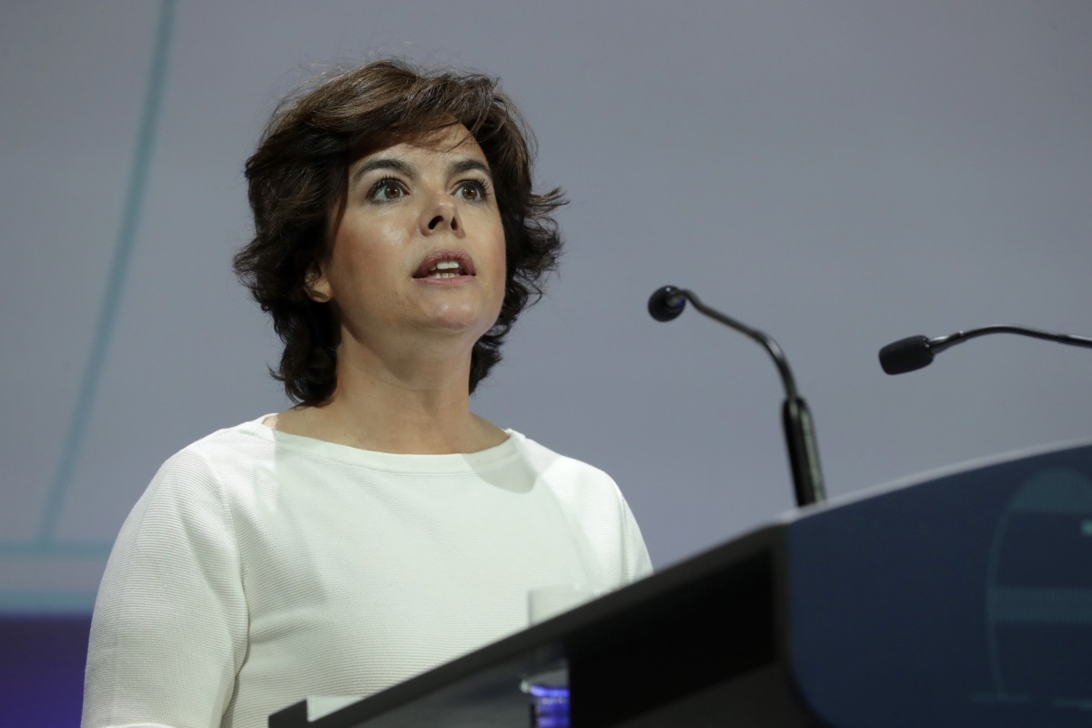 La exvicepresidenta del Gobierno y candidata a liderar el PP, Soraya Sáenz de Santamaría