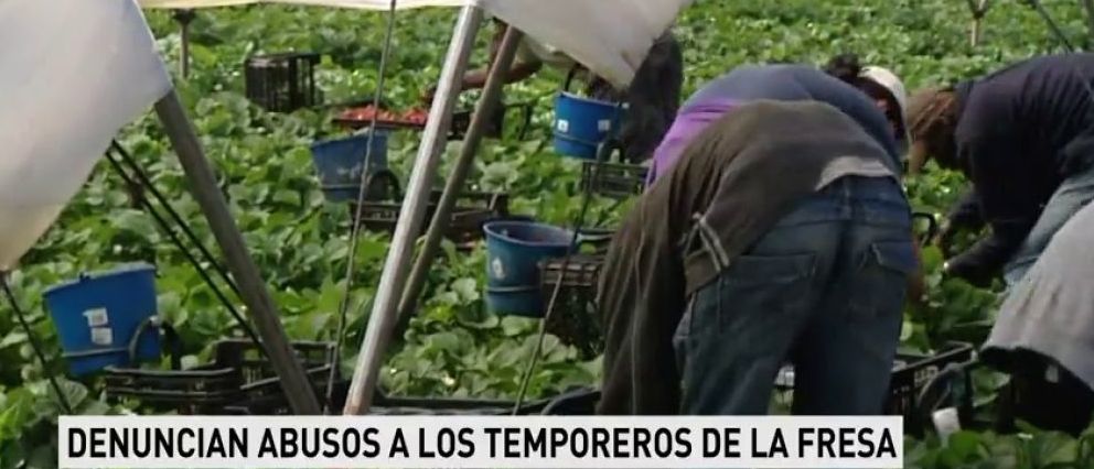 Captura televisiva de una información sobre las denuncias de abusos en Huelva.