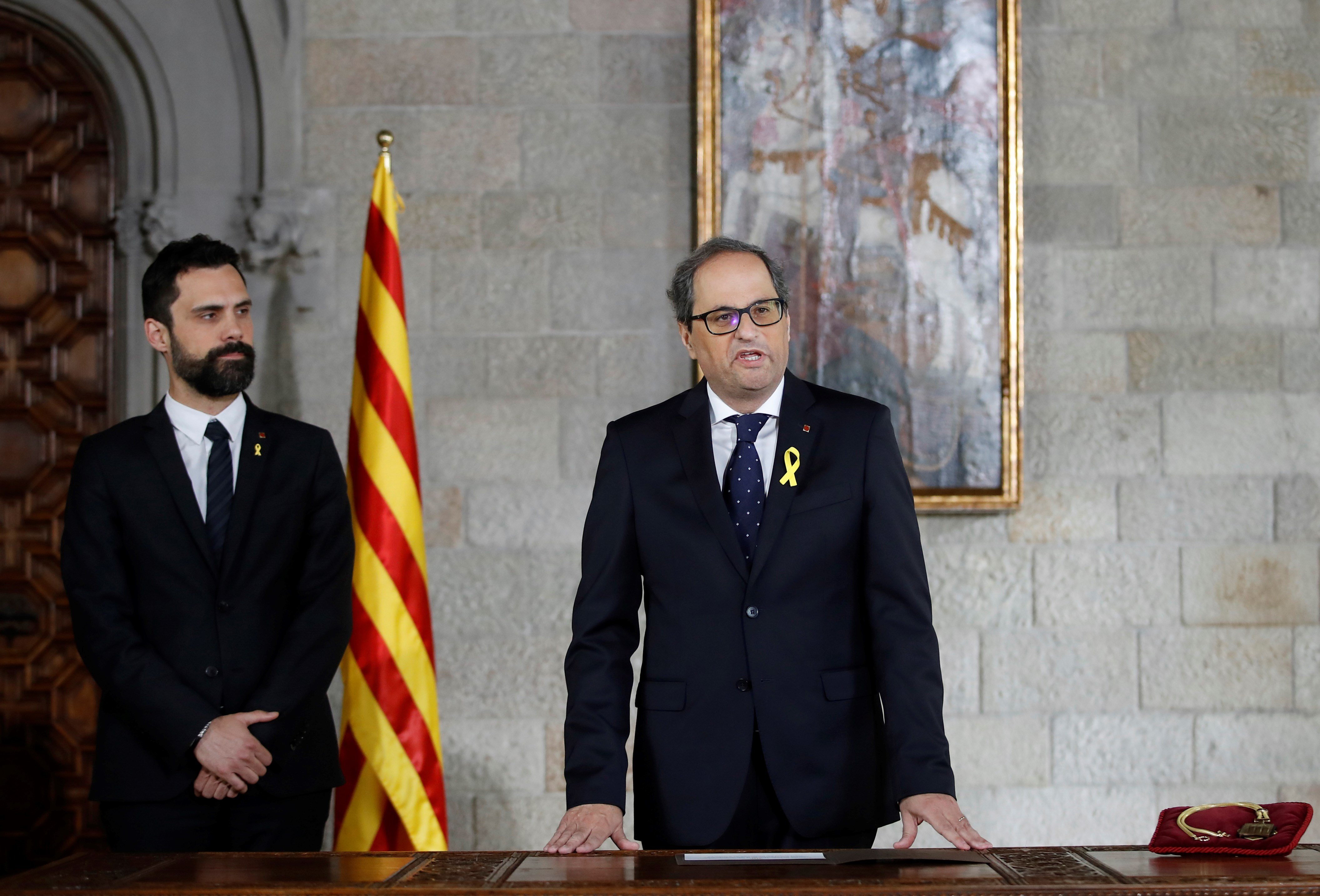 Quim Torra en su toma de posesión como presidente de la Generalitat.