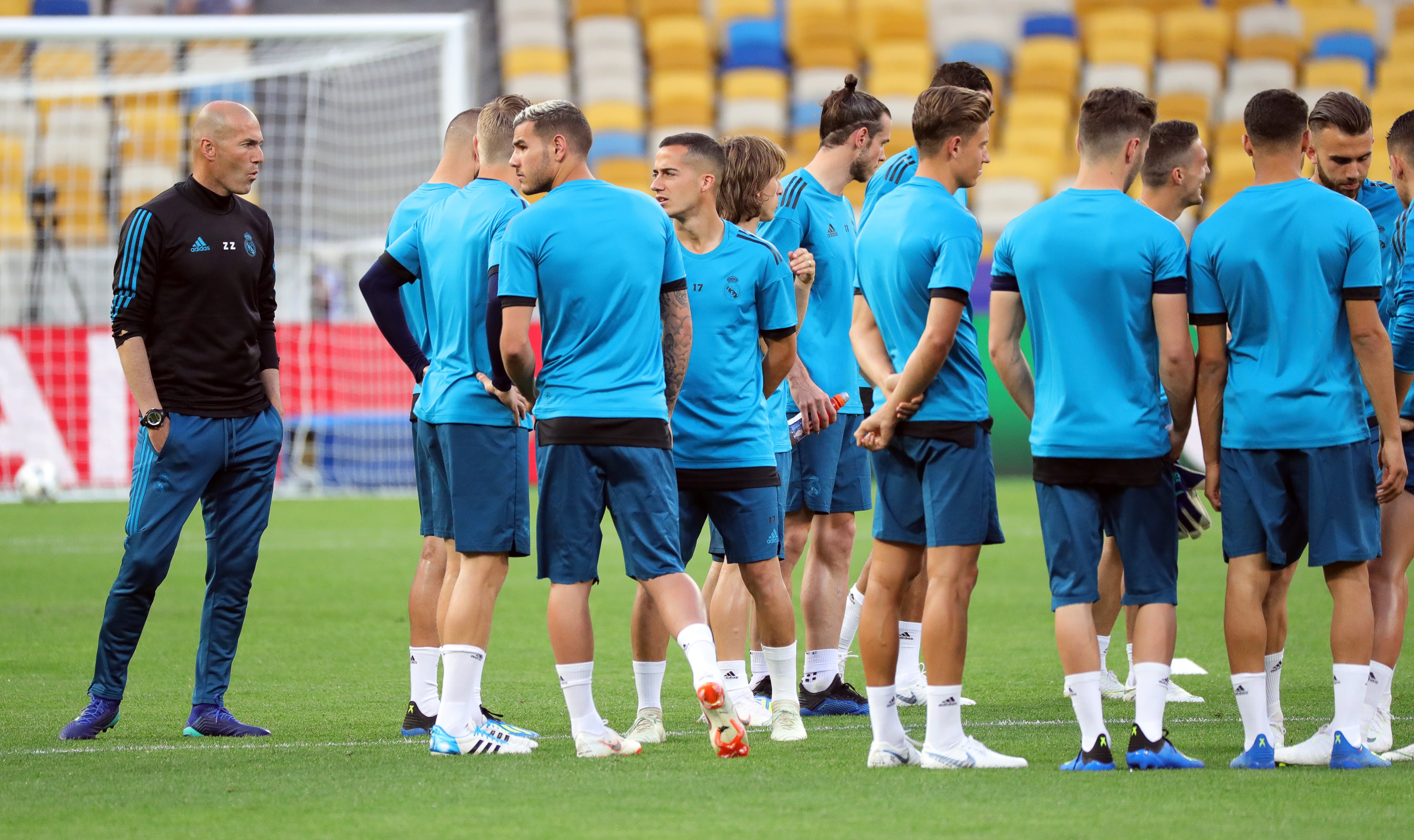 El Real Madrid en el entrenamiento previo a la final.