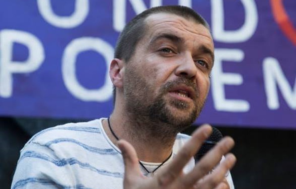 Sergio García Torres, durante un acto electoral de Unidos Podemos