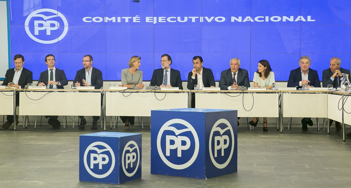 Mariano Rajoy preside la reunión del Comité Ejecutivo Nacional del PP con el logo de la gaviota- Flickr PP