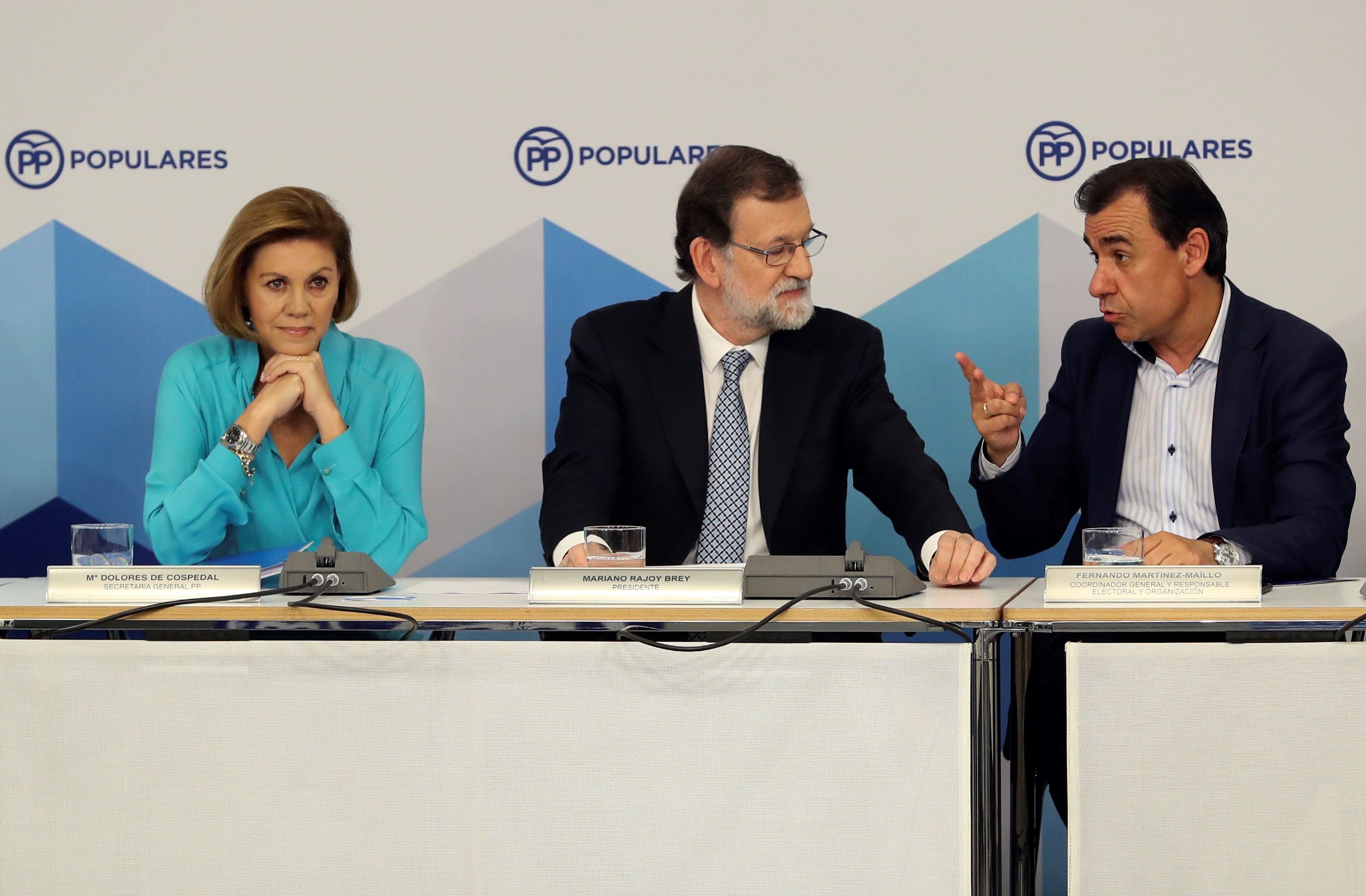 Rajoy momentos antes de anunciar su retirada