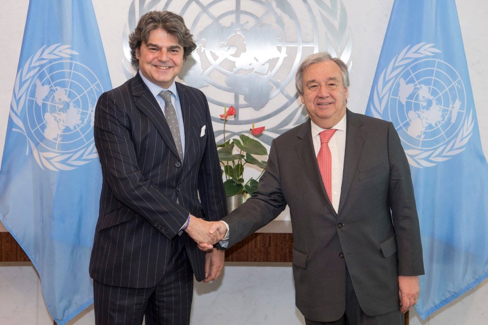 Jorge Moragas junto al Secretario General de la ONU, Antonio Guterres