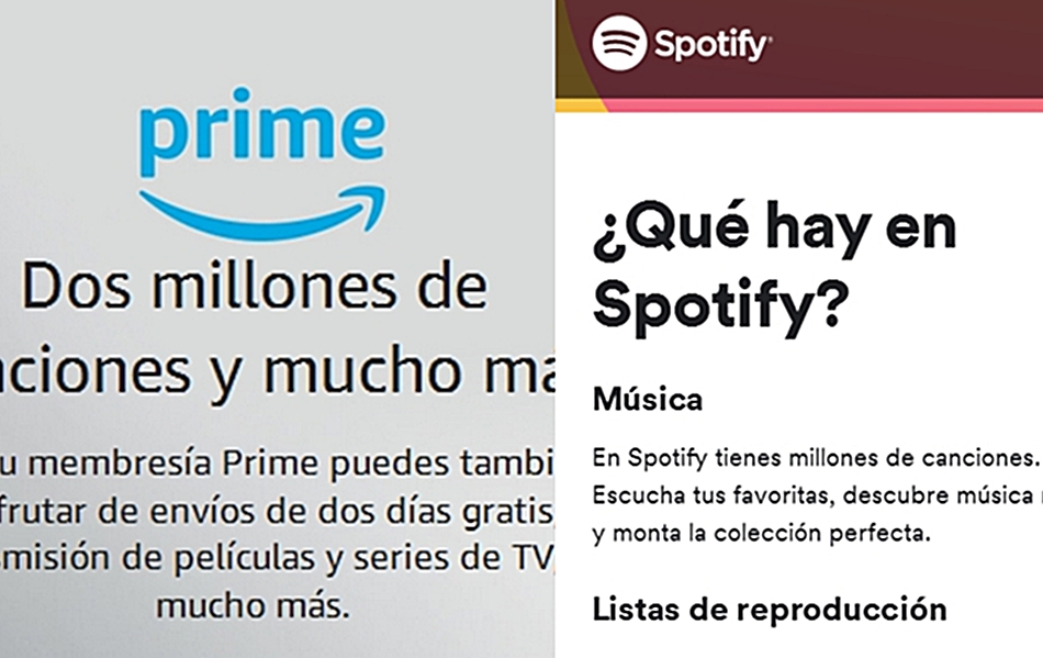 El nuevo Prime Music de Amazon se posiciona frente a la plataforma más usada, Spotify.