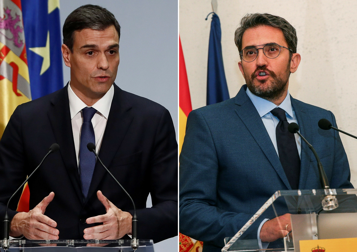 El presidente del Gobierno, Pedro Sánchez, y el ministro Màxim Huerta