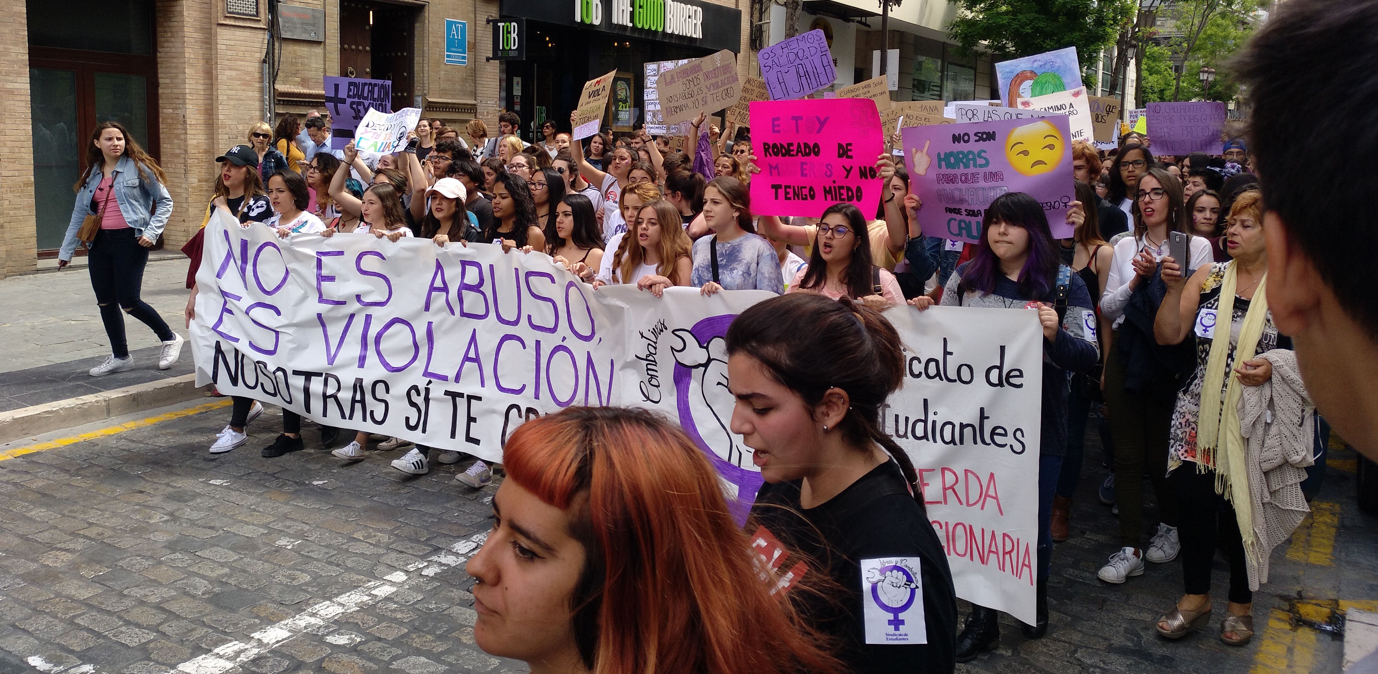 Una de las manifestaciones en Sevilla contra la sentencia de la Manada.