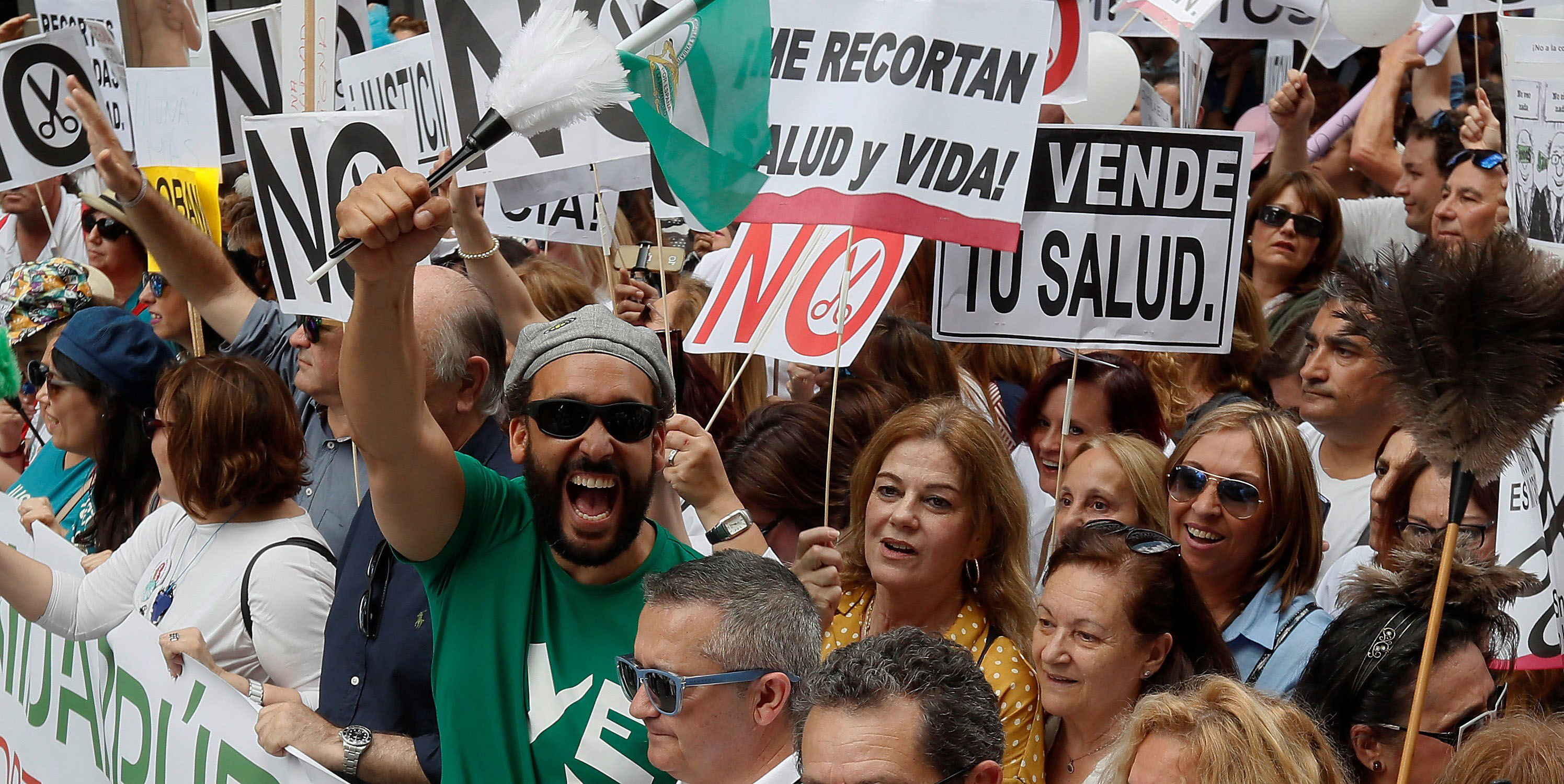Jesús Candel 'Spiriman' en una manifestación en Sevilla.