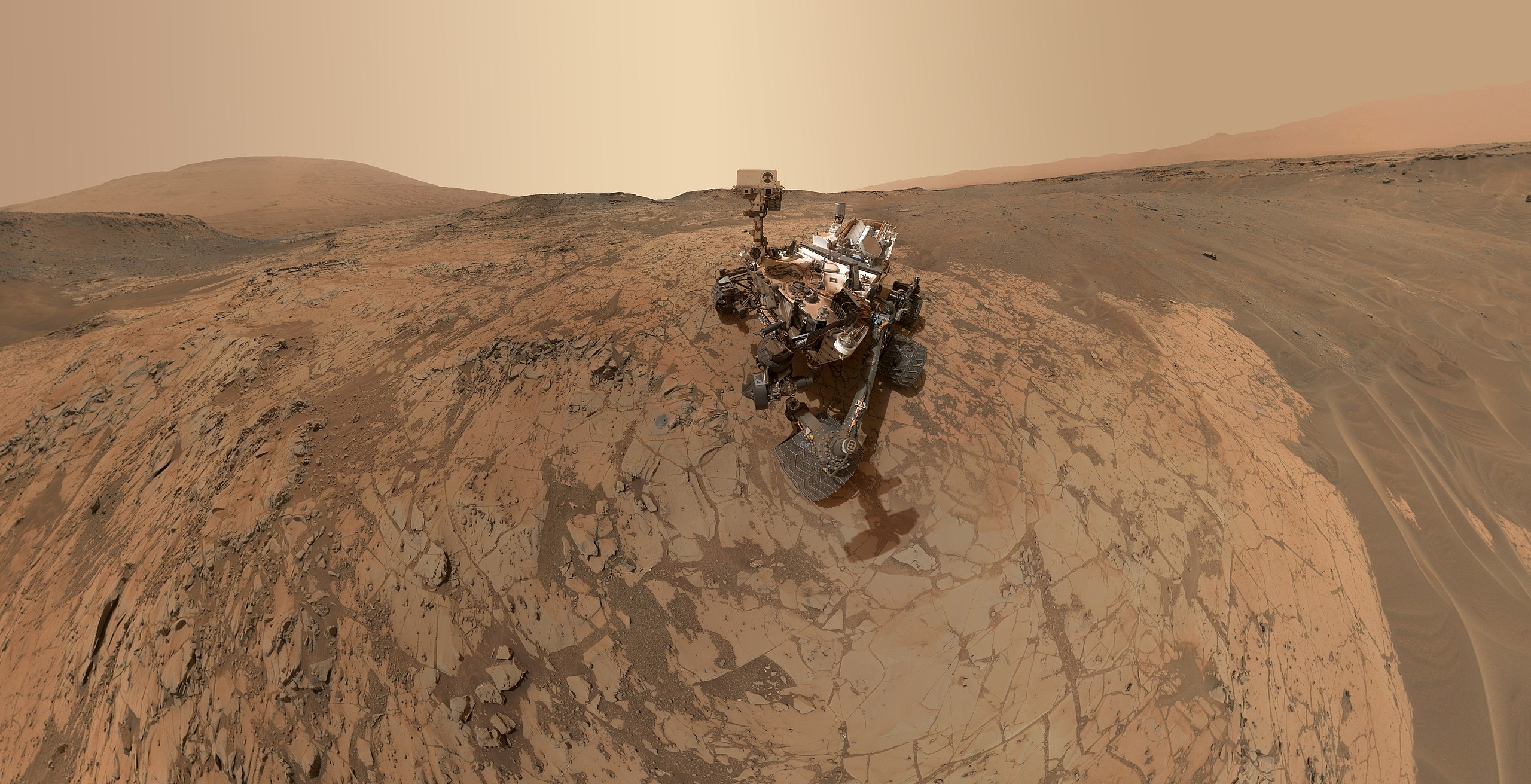 El robot Curiosity sobre la superficie de Marte. Foto: NASA/JPL-Caltech/MSSS 