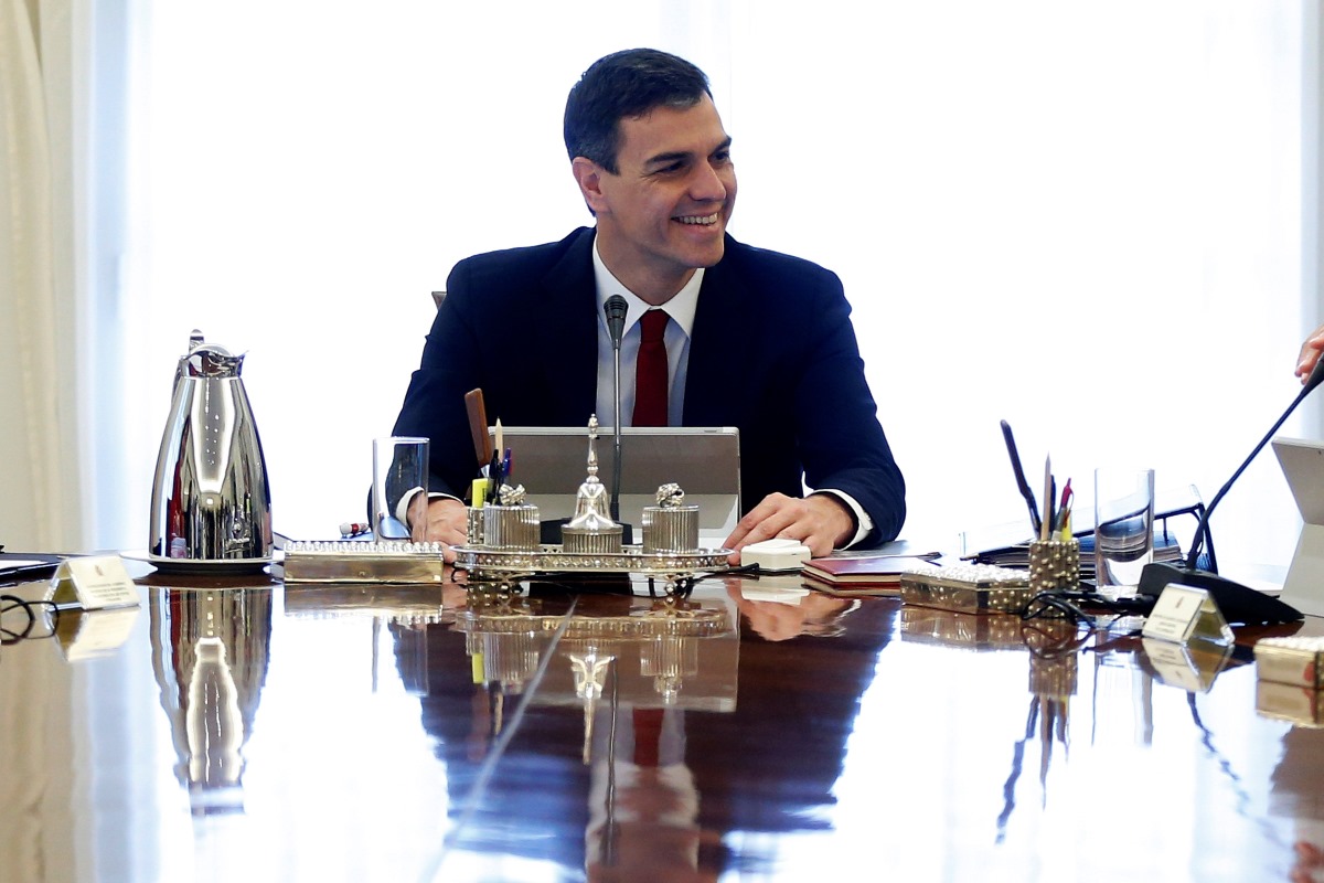 El presidente del Gobierno, Pedro Sánchez, en el Consejo de Ministros