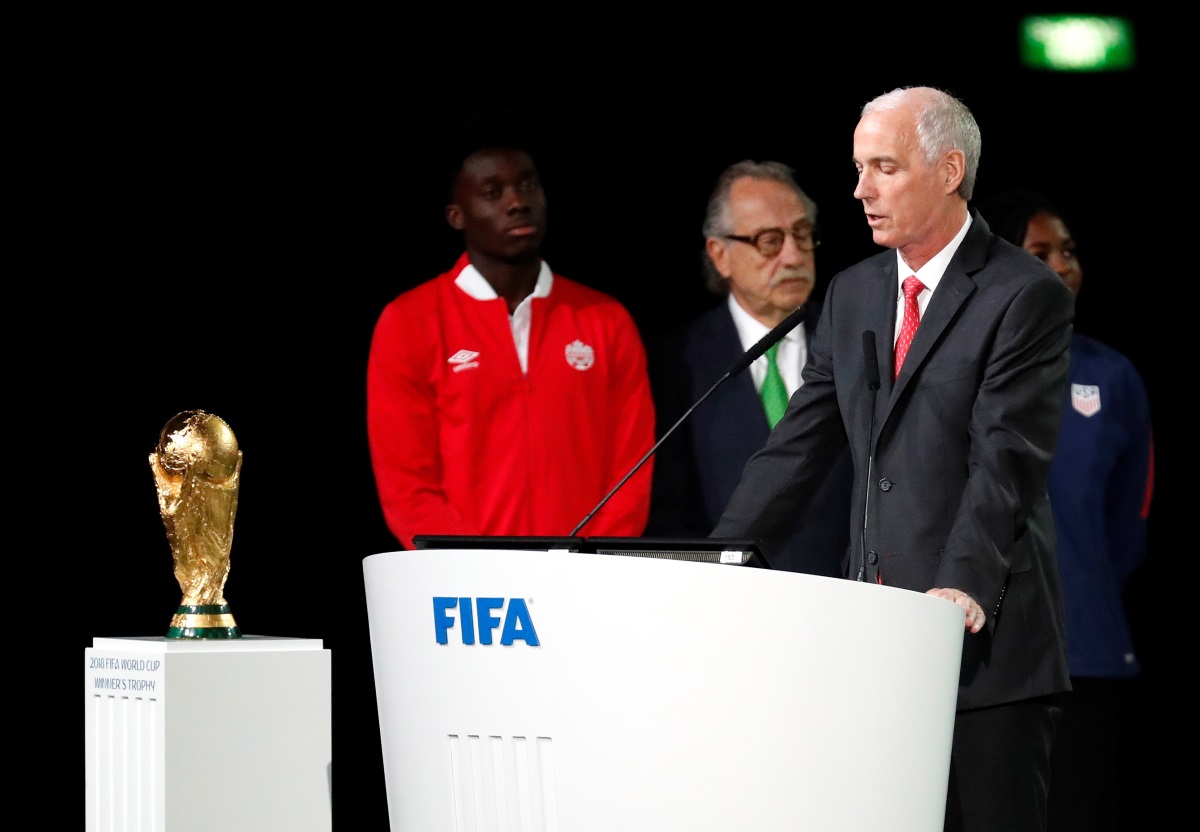 Steven Reed, copresidente de la candidatura de la Copa Mundial de la FIFA Canadá  México  Estados Unidos 2026 y presidente de la Asociación Canadiense de Fútbol