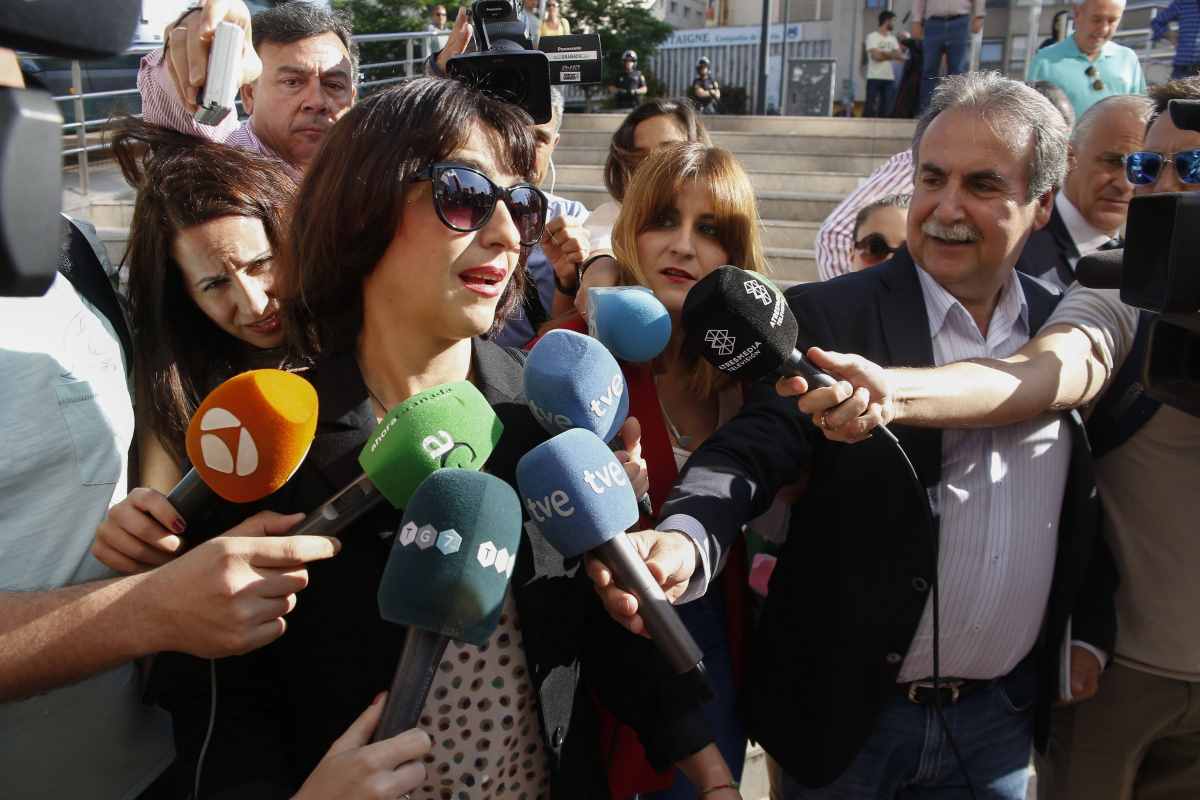 Juana Rivas, a su llegada a los juzgados.