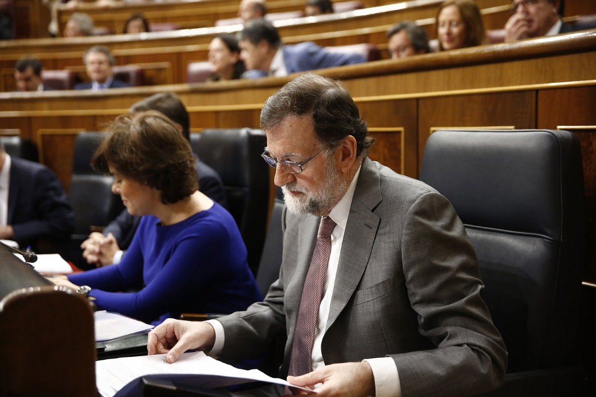 El expresidente del Gobierno, Mariano Rajoy, en su escaño en el Congreso