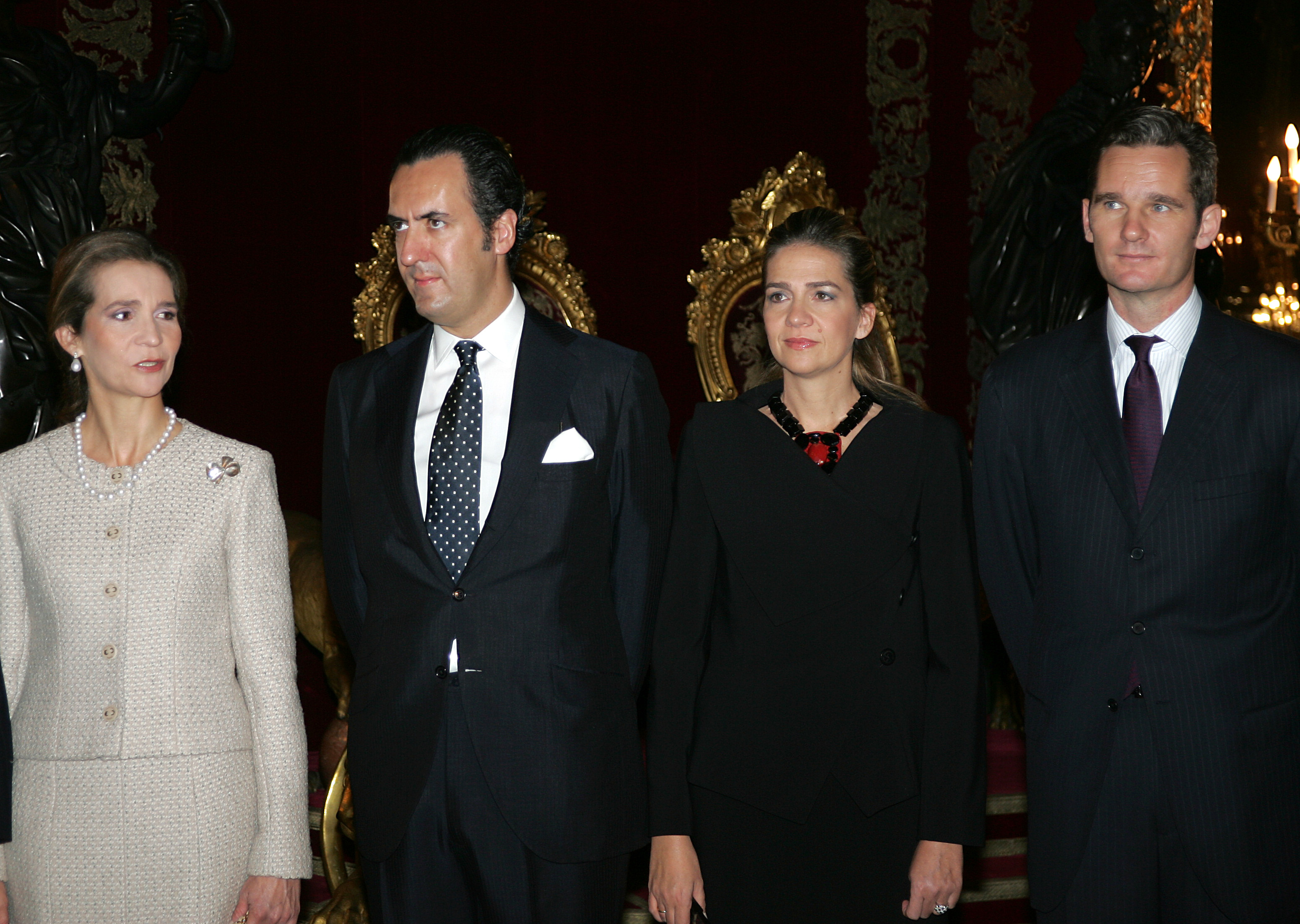 Iñaki Urdangarín junto con la Infanta Elena, Cristina y Jaime de Marichalar en el 30 aniversario de la coronación del rey Juan Carlos I